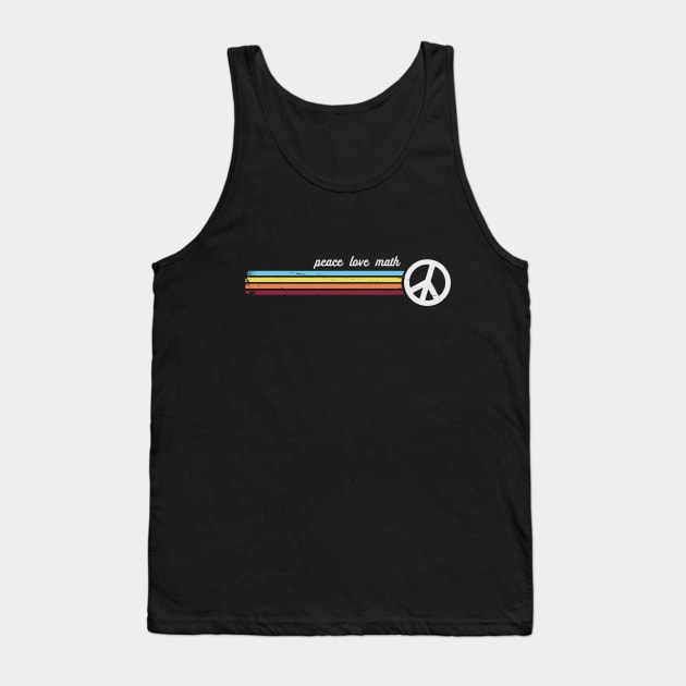 Retro Stripes Peace Love Math Tank Top by Jitterfly